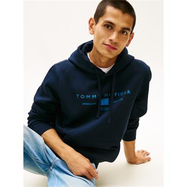 Tommy Hilfiger Brand Love Mono Stack Hoodie Navy