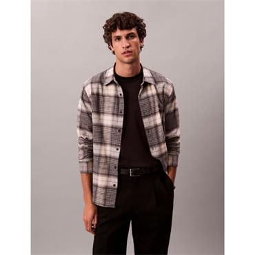 Calvin Klein Jeans Brushed Plaid Check Easy Shirt Black