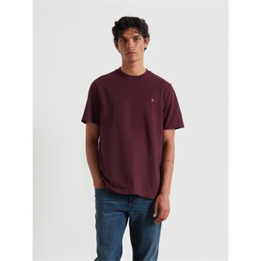 Farah Danny Regular Fit Organic Cotton T-Shirt Bordeaux
