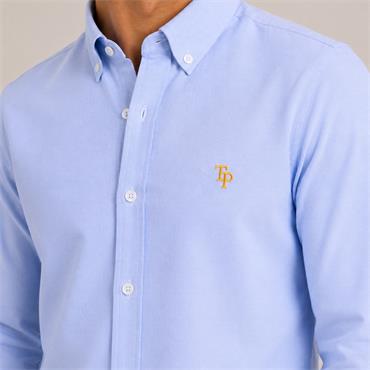 Tom Penn Oxford Long Sleeve Shirt Blue