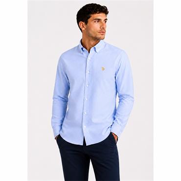 Tom Penn Oxford Long Sleeve Shirt Blue