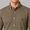 Tom Penn Oxford Long Sleeve Shirt Dark Tan
