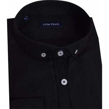 Tom Penn Oxford Long Sleeve Shirt Black