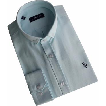 Tom Penn Oxford Long Sleeve Shirt Ocean