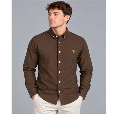 Tom Penn Oxford Long Sleeve Shirt Brown