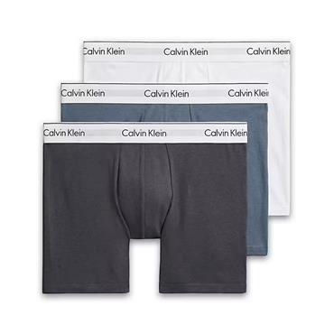 Calvin Klein 3-Pack Icon Cotton Stretch Relaxed Fit Trunks Wte/Blue Tulip/Turblance