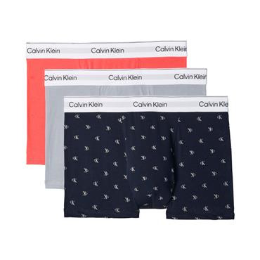 Calvin Klein 3-Pack Icon Cotton Stretch Relaxed Fit Trunks Misty Grey/Diamond Logo