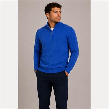 Tom Penn  Tom Penn 1/4 Zip Knit Blue