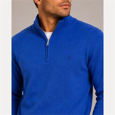 Tom Penn  Tom Penn 1/4 Zip Knit Blue