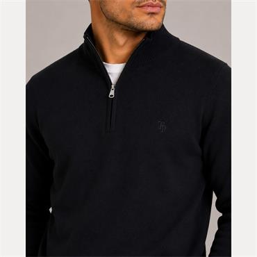 Tom Penn  Tom Penn 1/4 Zip Knit Black