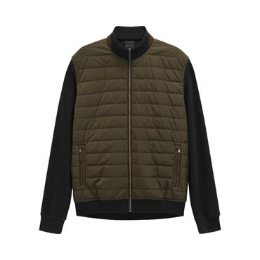 Bugatti Hybrid Zip-Thru Sweat Moss