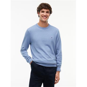 Tommy Hilfiger Pima Organic Cotton Cashmere Knit Brisk Blue