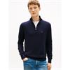 Tommy Hilfiger Essential Cotton Quarter-Zip Jumper Navy