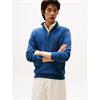 Tommy Hilfiger Essential Cotton Quarter-Zip Jumper Aegean