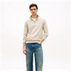 Tommy Hilfiger Essential Cotton Quarter-Zip Jumper Sandlewood