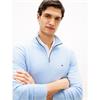 Tommy Hilfiger Essential Cotton Quarter-Zip Jumper Vessel Blue