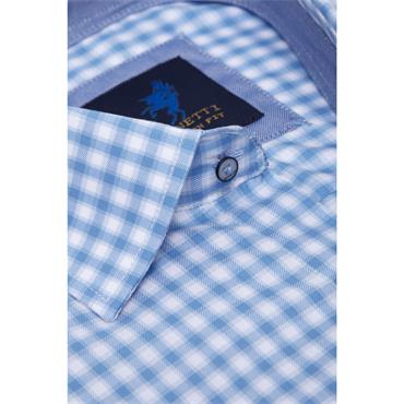 Benetti Danver Check Short Sleeve Shirt Blue