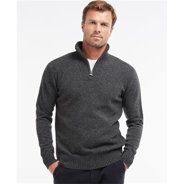 Barbour Essential Lambswool Half Zip Knit Charcoal