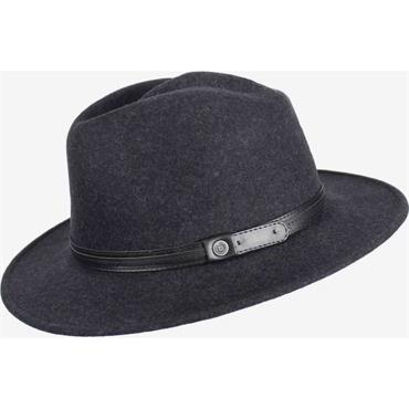 Bugatti Crusable Fedora Fine Felt Hat Charcoal