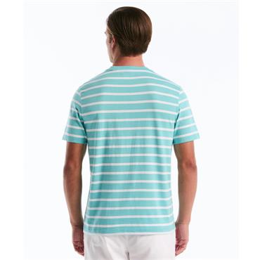 Penguin Orginal Jersey Breton Stripe Tee Aqua