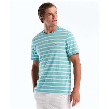 Penguin Orginal Jersey Breton Stripe Tee Aqua