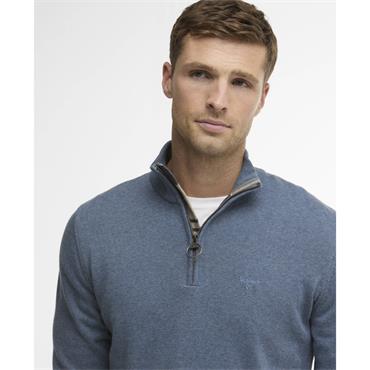 Barbour Cotton Quater-Zip Jumper Dusk Blue