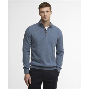 Barbour Cotton Quater-Zip Jumper Dusk Blue