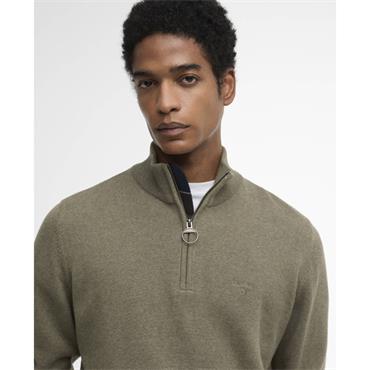 Barbour Cotton 1/2 Zip Jumper Smokey Olive