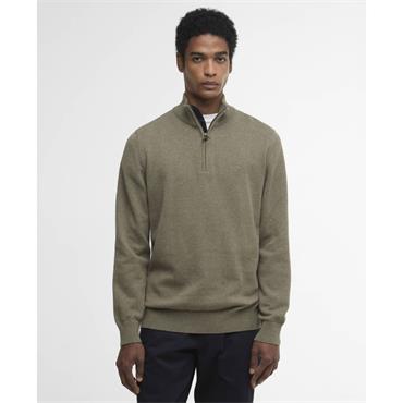 Barbour Cotton 1/2 Zip Jumper Smokey Olive