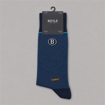 Boyle For Men Birdseye Pattern Cotton Socks  Navy