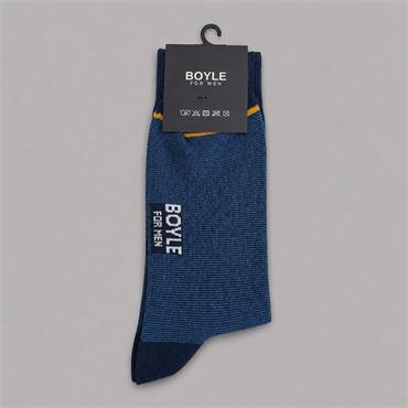 Boyle For Men Birdseye Pattern Cotton Socks  Navy