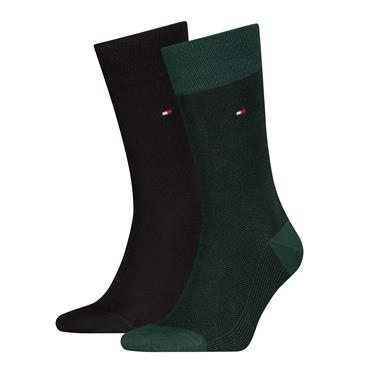 Tommy Hilfiger Birdseye 2 Pack Socks Evergreen