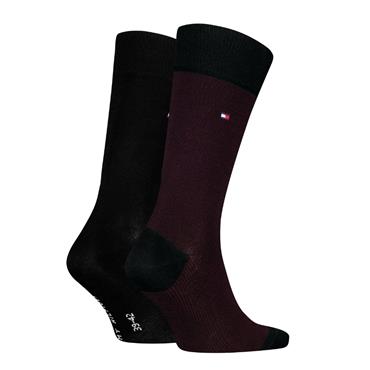 Tommy Hilfiger Birdseye 2 Pack Socks Burgundy