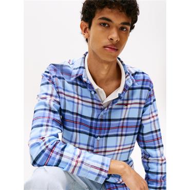 Tommy Jeans Flannel Check Shirt Powder Blue