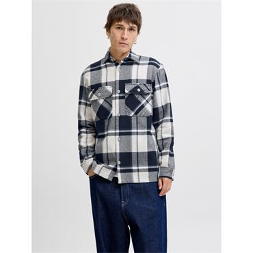 Jack & Jones Raymond Melange Check Overshirt Navy