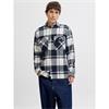 Jack & Jones Raymond Melange Check Overshirt Navy