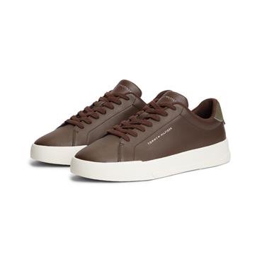 Tommy Hilfiger Court Leather Trainers Cocoa