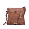 Rieker Crossbody Twin Zip Bag - Tan Combi