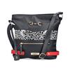 Rieker Crossbody Link And Zip Detail - Black Print