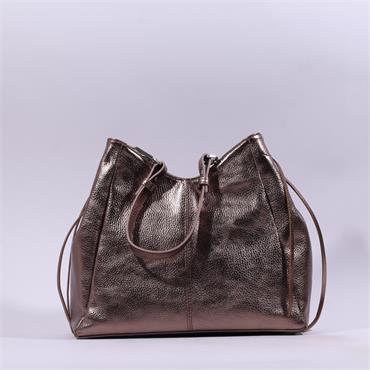 Marco Moreo Zoff Metallic Shoulder Bag - Bronze Leather