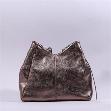 Marco Moreo Zoff Metallic Shoulder Bag - Bronze Leather