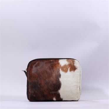 Marco Moreo Bianca Crossbody Twinzip Bag - White Cow