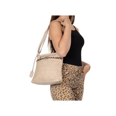 Rieker Crossbody Bag - Beige Leopard Combi