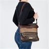 Rieker Crossbody Shimmer Bag - Dark Brown Combi