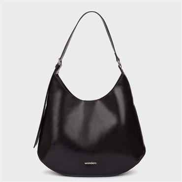 Wonders Mist Hobo Shoulder Bag - Black Leather