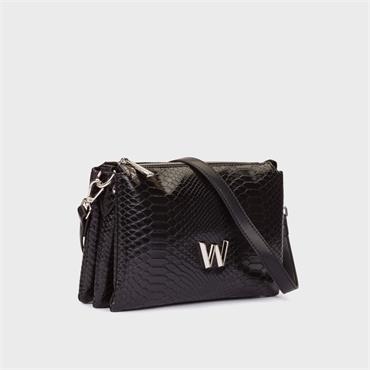 Wonders Drop Thin Strap Handbag - Black Snake