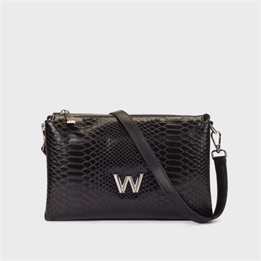 Wonders Drop Thin Strap Handbag - Black Snake