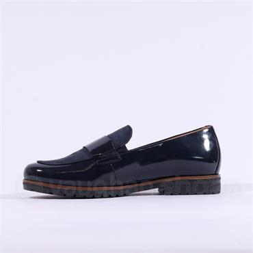 Gabor Elder Classic Slip On Loafer - Navy Patent Combi