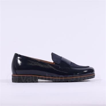 Gabor Elder Classic Slip On Loafer - Navy Patent Combi