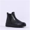 Gabor Dublin Low Wedge Gusset Boot - Black Leather